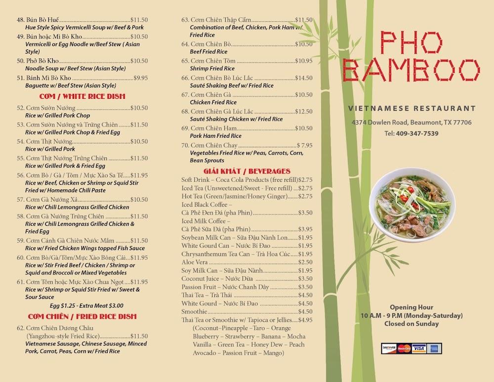Pho BamBoo Menu image 4